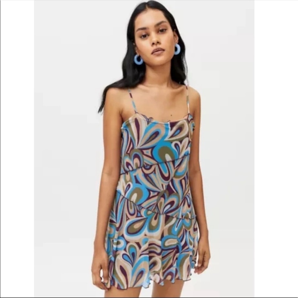 UO Moxie Mesh Mini Slip Dress